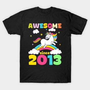 Cute Awesome Unicorn Since 2013 Funny Gift T-Shirt